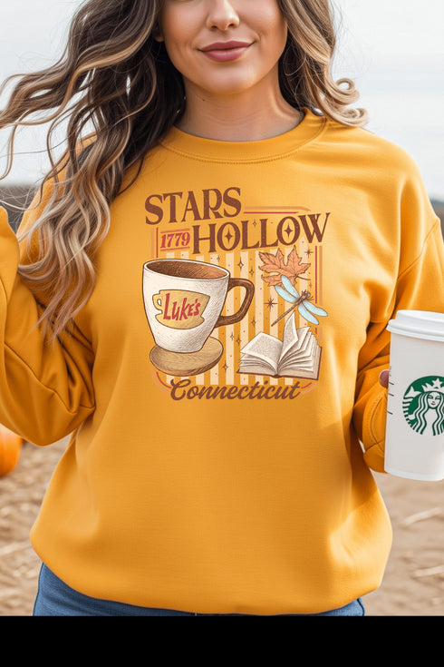 Stars Hollow Sweatshirt - LISA MARIE BOUTIQUE - S - Gold Gildan Sweatshirt -