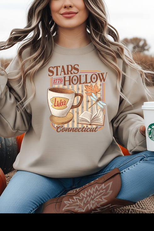 Stars Hollow Sweatshirt - LISA MARIE BOUTIQUE - S - Sand Gildan Sweatshirt -