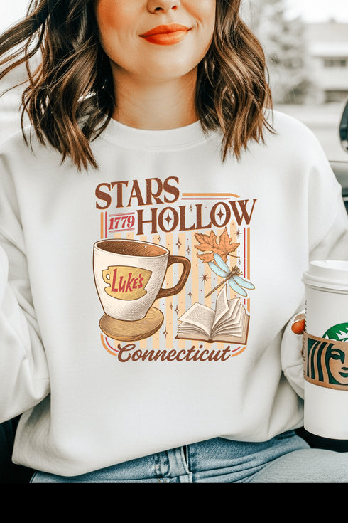 Stars Hollow Sweatshirt - LISA MARIE BOUTIQUE - S - White Gildan Sweatshirt -