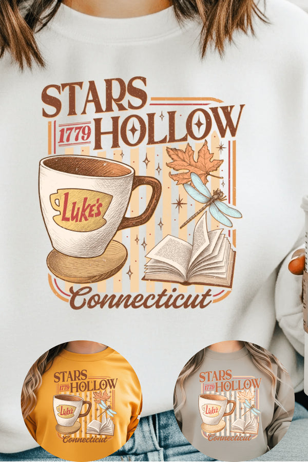 Stars Hollow Sweatshirt - LISA MARIE BOUTIQUE - S - White Gildan Sweatshirt -
