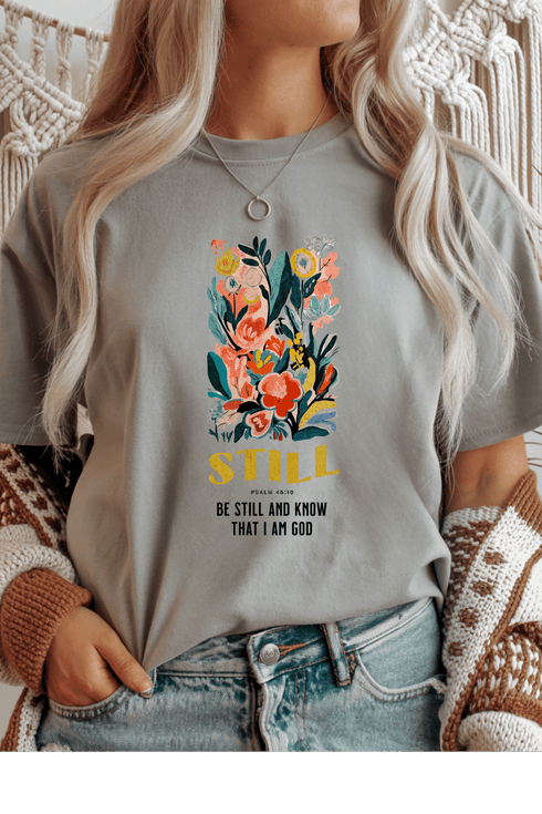 Still T-Shirt - LISA MARIE BOUTIQUE - S - Sports Grey Gildan Tee -
