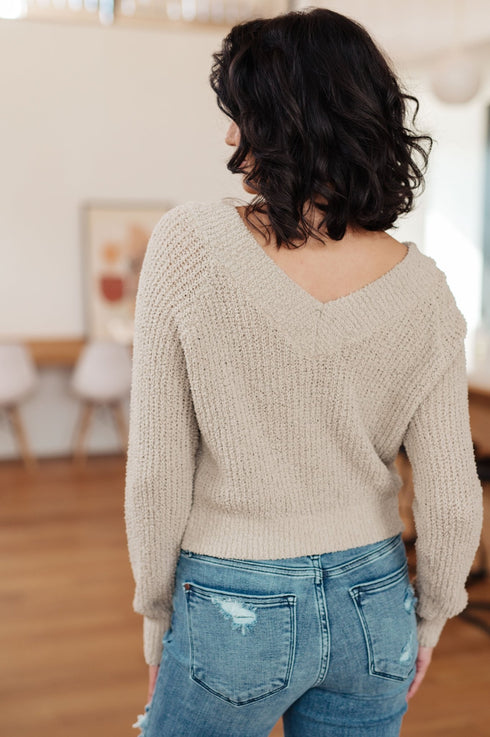 Stuck In The Moment V - Neck Sweater - LISA MARIE BOUTIQUE - Tops - Small -