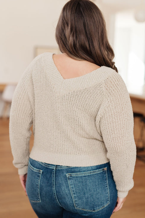 Stuck In The Moment V - Neck Sweater - LISA MARIE BOUTIQUE - Tops - Small -