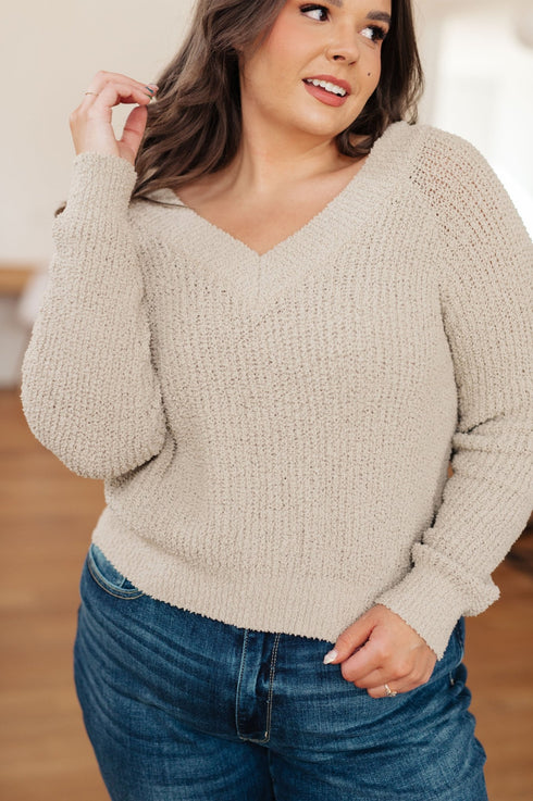 Stuck In The Moment V - Neck Sweater - LISA MARIE BOUTIQUE - Tops - Small -