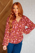 Sunday Brunch Blouse in Rust Floral - LISA MARIE BOUTIQUE - Blouses - Small -