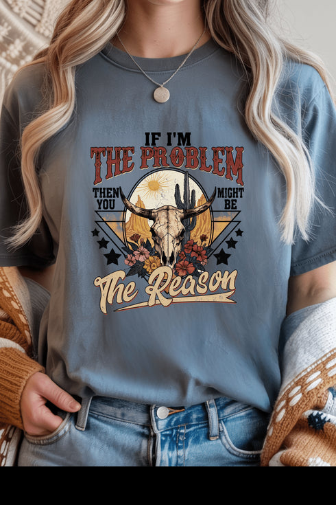 The Problem T-Shirt - LISA MARIE BOUTIQUE - S - Stone Blue Gildan Tee -