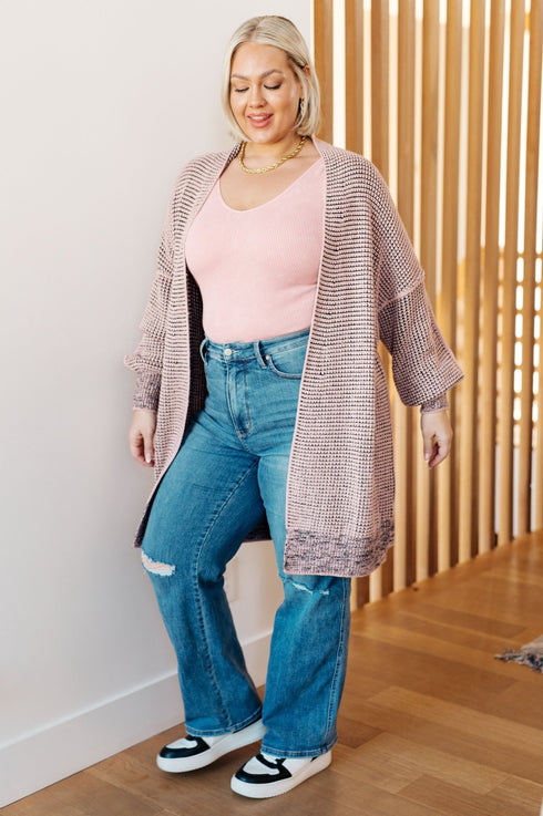 The Way It Was Cardigan in Mauve - LISA MARIE BOUTIQUE - Layers - Small -