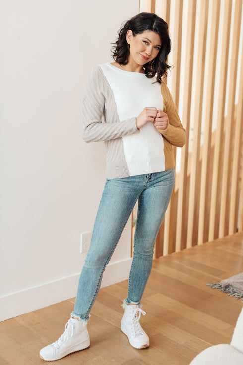 This, That, and the Other Color Block Sweater - LISA MARIE BOUTIQUE - Tops - Small -