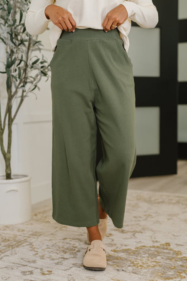 Thyme Culottes in Dusty Pine - LISA MARIE BOUTIQUE - Womens - XS -