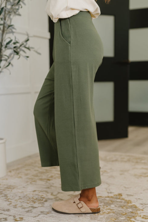 Thyme Culottes in Dusty Pine - LISA MARIE BOUTIQUE - Womens - XS -