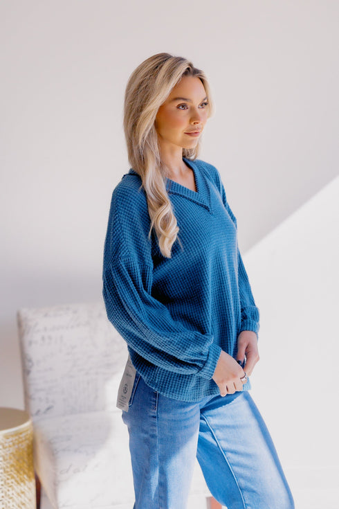 Tidal Texture Long Sleeve - LISA MARIE BOUTIQUE - S -