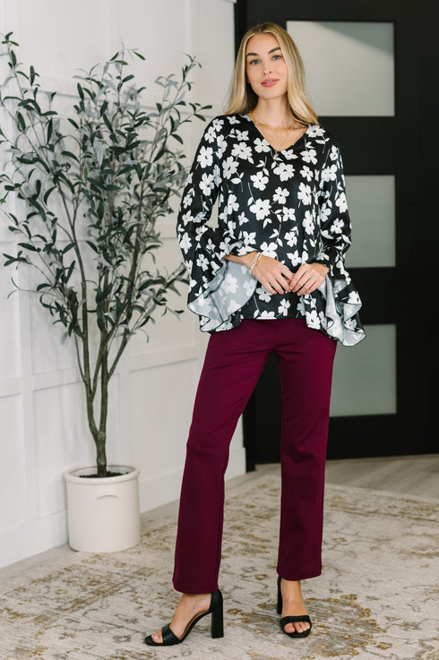 Time and Time Again Floral Blouse - LISA MARIE BOUTIQUE - Womens - Small -