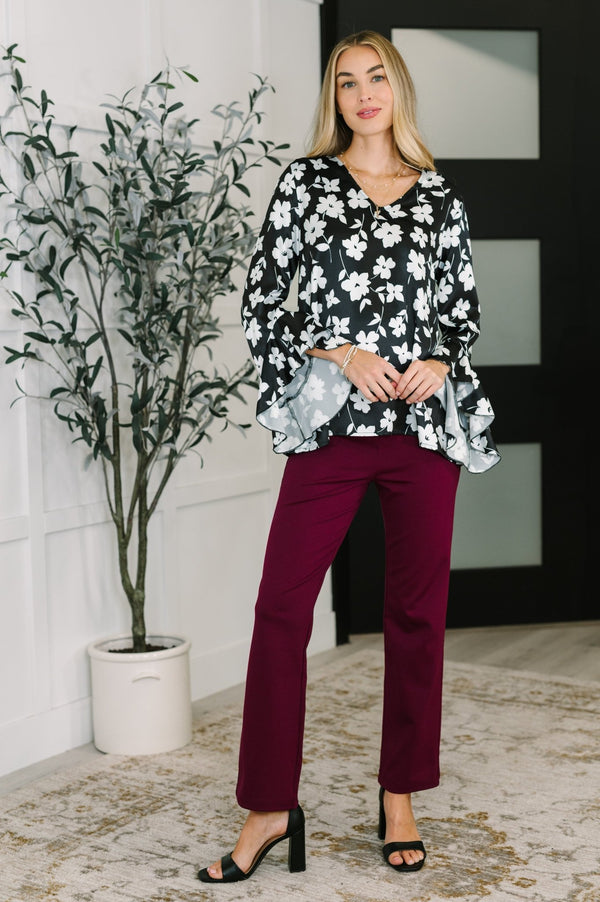 Time and Time Again Floral Blouse - LISA MARIE BOUTIQUE - Womens - Small -