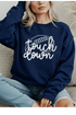Touch Down Sweatshirt - LISA MARIE BOUTIQUE - Graphic Tee - S - Navy Gildan Sweatshirt -