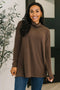 Travel Destination Cowl Neck Pullover in Chocolate - LISA MARIE BOUTIQUE - Womens - Small -