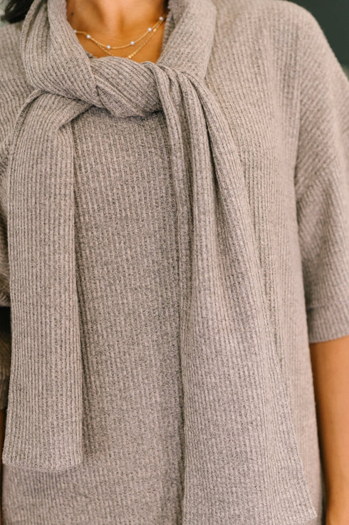 Travel Envy Ribbed Knit Dress in Light Coco - LISA MARIE BOUTIQUE - Womens - Small -