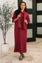 Travel Envy Ribbed Knit Dress in Wine - LISA MARIE BOUTIQUE - Womens - Small -