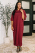 Travel Envy Ribbed Knit Dress in Wine - LISA MARIE BOUTIQUE - Womens - Small -