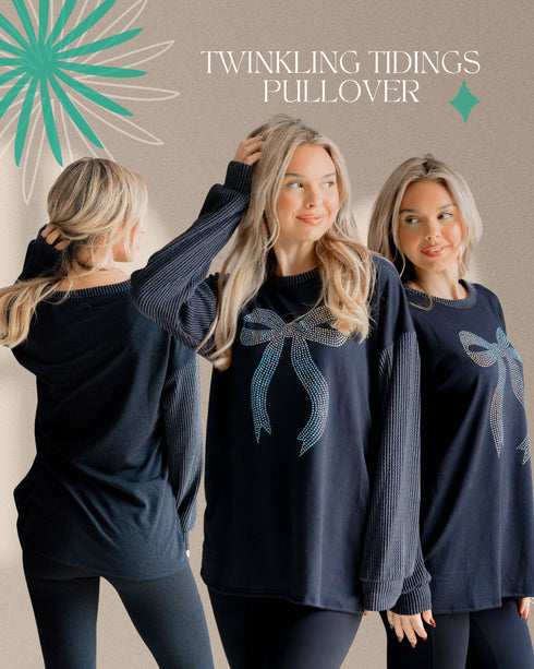 Twinkling Tidings Pullover - LISA MARIE BOUTIQUE - S -