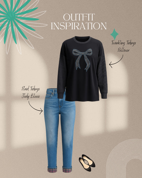 Twinkling Tidings Pullover - LISA MARIE BOUTIQUE - S -