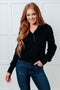 Under Her Spell Half Zip Pullover in Black - LISA MARIE BOUTIQUE - Tops - Small -