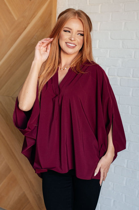 Universal Philosophy Blouse in Wine - LISA MARIE BOUTIQUE - Blouses - S/M -