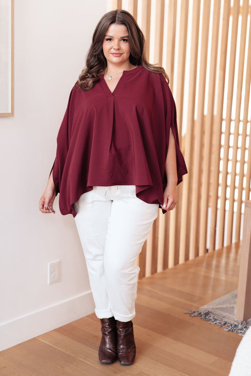 Universal Philosophy Blouse in Wine - LISA MARIE BOUTIQUE - Blouses - S/M -