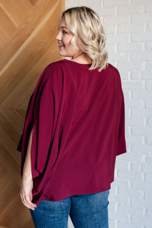 Universal Philosophy Blouse in Wine - LISA MARIE BOUTIQUE - Blouses - S/M -