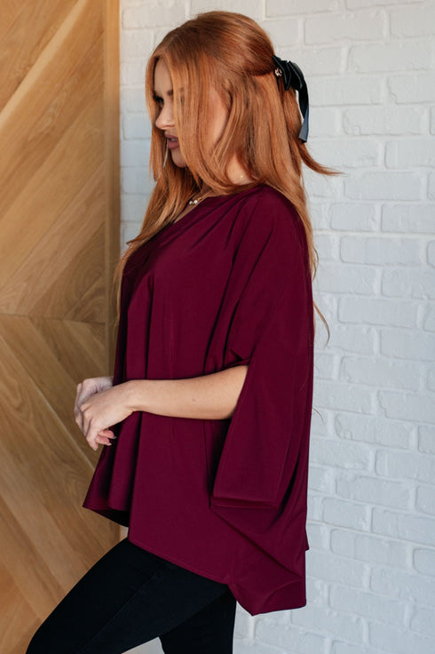 Universal Philosophy Blouse in Wine - LISA MARIE BOUTIQUE - Blouses - S/M -
