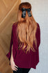 Universal Philosophy Blouse in Wine - LISA MARIE BOUTIQUE - Blouses - S/M -
