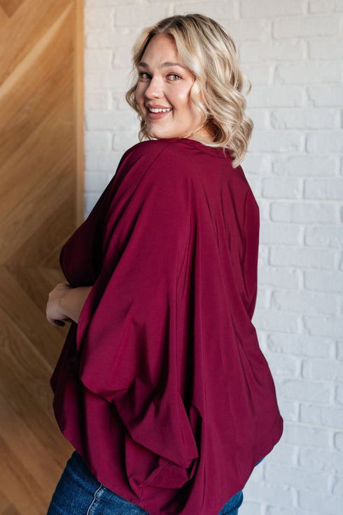 Universal Philosophy Blouse in Wine - LISA MARIE BOUTIQUE - Blouses - S/M -