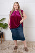 Velveteen Queen Blouse in Magenta - LISA MARIE BOUTIQUE - Blouses - Small -