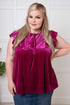 Velveteen Queen Blouse in Magenta - LISA MARIE BOUTIQUE - Blouses - Small -