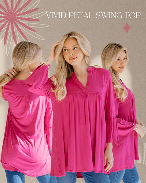 Vivid Petal Swing Top - LISA MARIE BOUTIQUE - S -