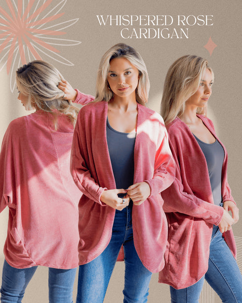 Whispered Rose Cardigan - LISA MARIE BOUTIQUE - S -