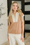 Whispered Urgently Color Block Half Zip Top - LISA MARIE BOUTIQUE - Womens - Small -