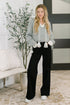 Who Can Live Without it Textured Split Neck Pullover - LISA MARIE BOUTIQUE - Womens - Small -