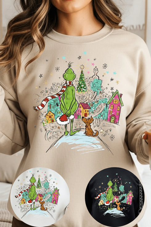 Whoville Sweatshirt - LISA MARIE BOUTIQUE - S - White Gildan Sweatshirt -
