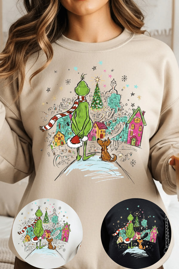 Whoville Sweatshirt - LISA MARIE BOUTIQUE - S - White Gildan Sweatshirt -