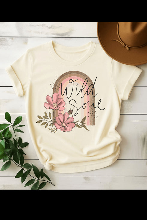 Wild Soul T-Shirt - LISA MARIE BOUTIQUE - S - Natural Gildan Tee -