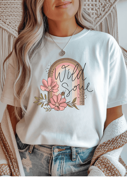 Wild Soul T-Shirt - LISA MARIE BOUTIQUE - S - White Gildan Tee -