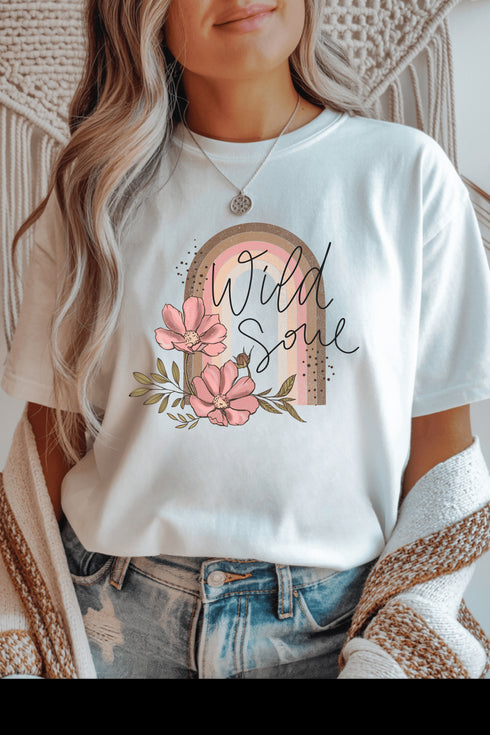 Wild Soul T-Shirt - LISA MARIE BOUTIQUE - S - White Gildan Tee -
