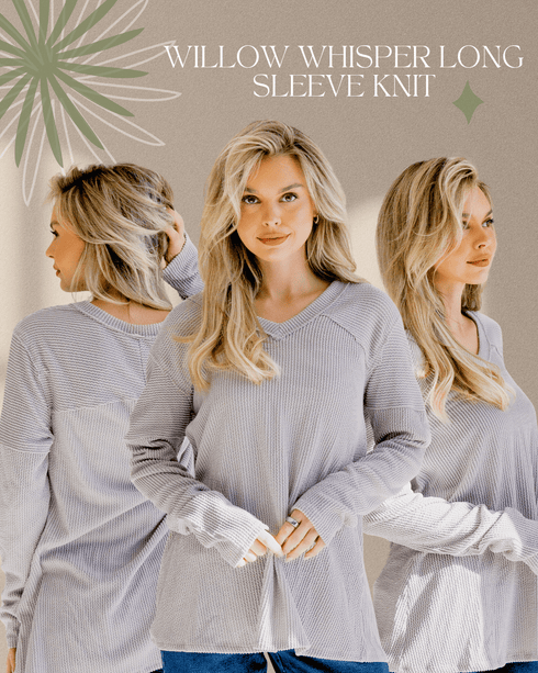 Willow Whisper Long Sleeve Knit - LISA MARIE BOUTIQUE - S -