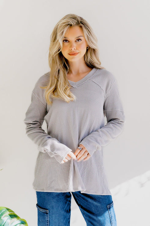 Willow Whisper Long Sleeve Knit - LISA MARIE BOUTIQUE - S -