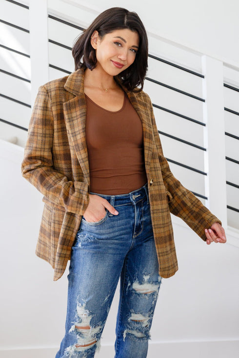 World Class Plaid Blazer - LISA MARIE BOUTIQUE - Layers - Small -