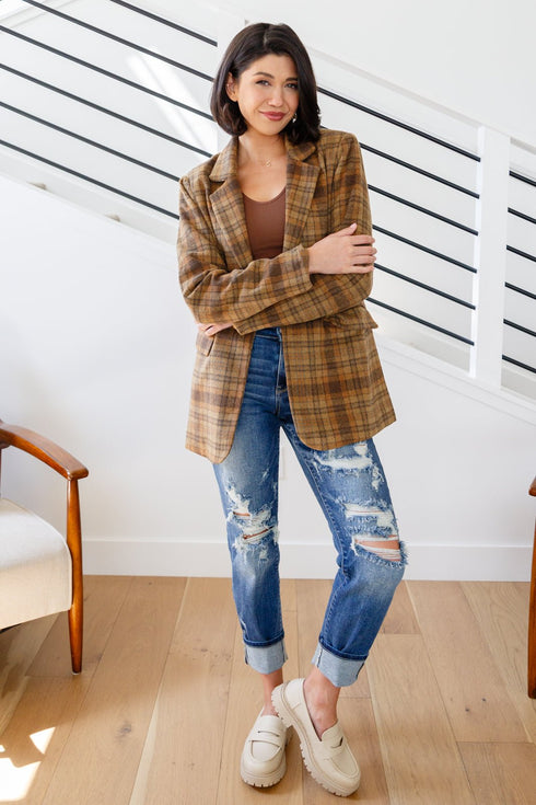 World Class Plaid Blazer - LISA MARIE BOUTIQUE - Layers - Small -