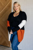 Writer's Block Color Block Open Front Cardigan - LISA MARIE BOUTIQUE - Layers - Small -