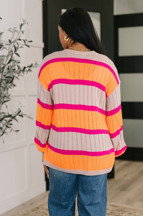 Your Opinion Matters Striped Cardigan - LISA MARIE BOUTIQUE - Womens - Small -