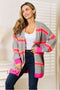 Woven Right Ribbed Long Sleeve Cardigan - LISA MARIE BOUTIQUE