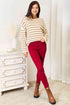 Double Take Striped Boat Neck Sweater - LISA MARIE BOUTIQUE